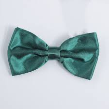 LA Smith Polyester Solid Bottle Green Bow Tie