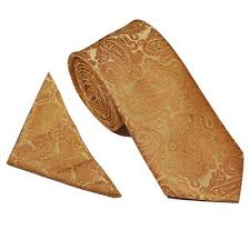 William Turner Paisley Gold Tie, Pocket Square