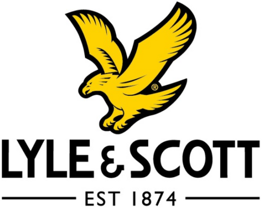 Logo of Lyle & Scott with a yellow eagle on a white background