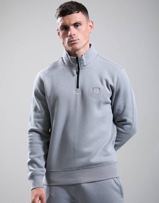 Marshall Artist Marchio 1/4 Zip Sweatshirt – Monument Grey
