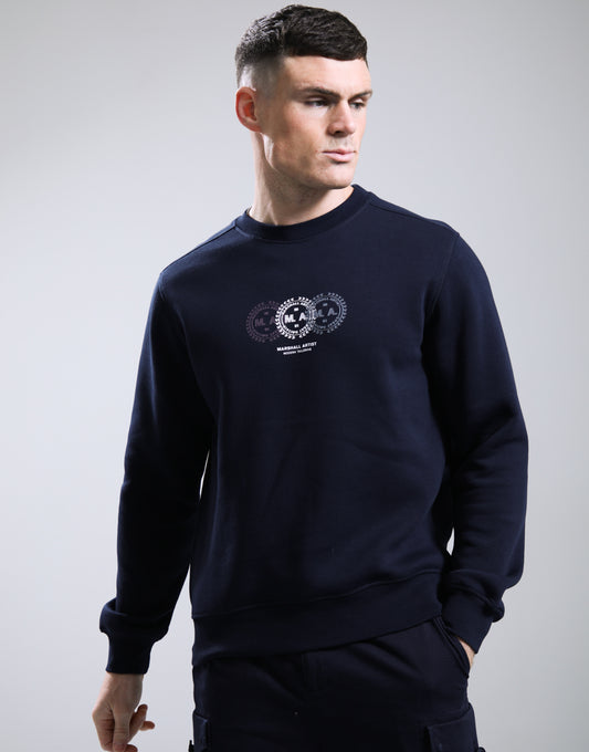 Marshall Artist Milo Crew Neck Sweatshirt – Navy
