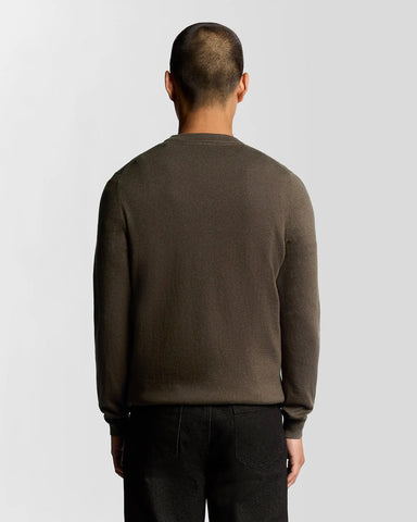 Lyle & Scott Cotton Merino Crew Neck Jumper – Espresso