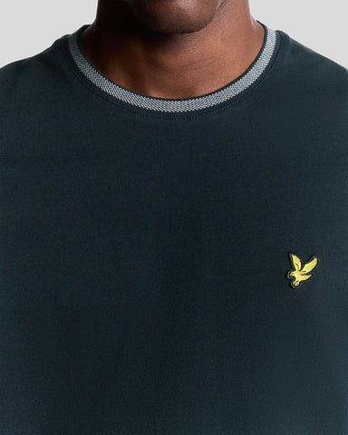 Lyle & Scott Birdseye Half Tipped T-Shirt – Dark Navy