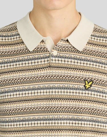 Lyle & Scott Fair Isle Knitted Polo – Cove