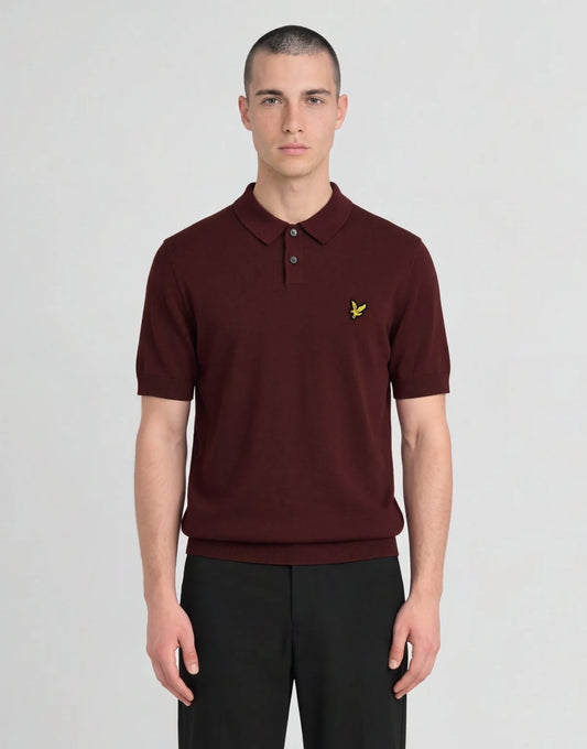 Lyle & Scott Archive Knitted Polo – Claret Jug