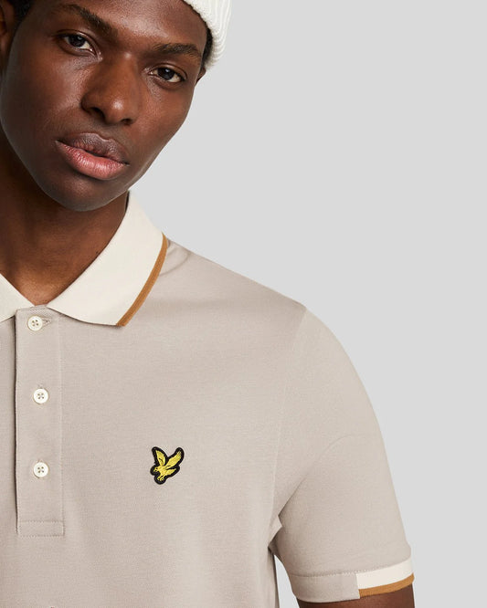Lyle & Scott Half Tipped Polo Shirt Pale Grey