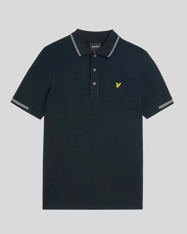 Lyle & Scott Birdseye Half Tipped Polo Shirt – Dark Navy