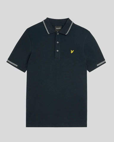 Lyle & Scott Birdseye Half Tipped Polo Shirt – Dark Navy