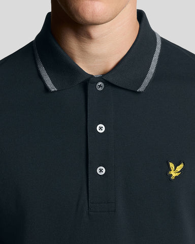 Lyle & Scott Birdseye Half Tipped Polo Shirt – Dark Navy