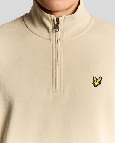 Lyle & Scott Loopback Quarter Zip Sweatshirt – Grey Taupe