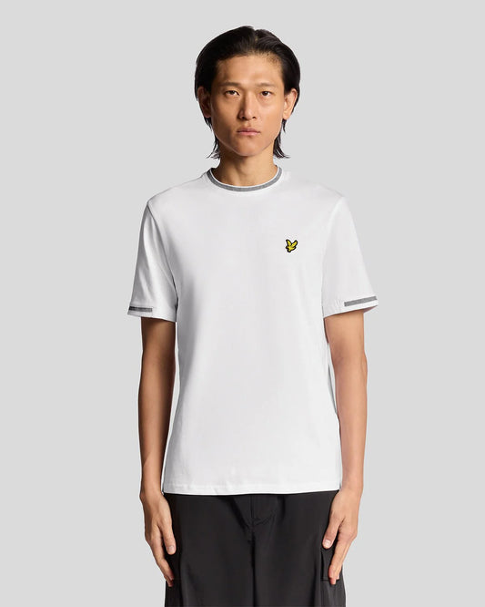 Lyle & Scott Birdseye Half Tipped T-Shirt – White