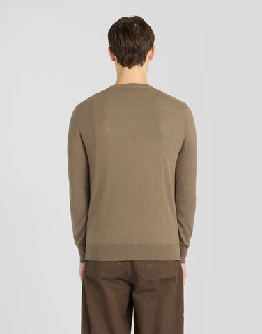 Lyle & Scott Cotton Merino Crew Neck Jumper – Khaki Ash