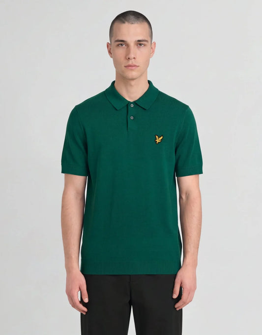 Lyle & Scott Archive Knitted Polo – Green
