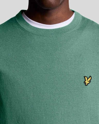 Lyle & Scott Cotton Merino Crew Neck Jumper – Agave Green