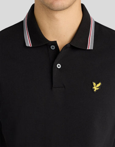 Lyle & Scott Tipped Track Polo – Black
