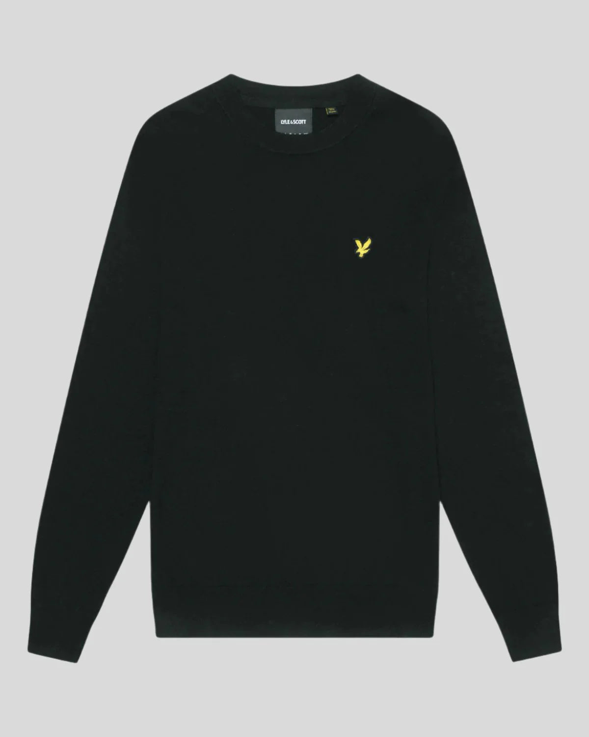 Lyle & Scott Cotton Merino Crew Neck Jumper – Black