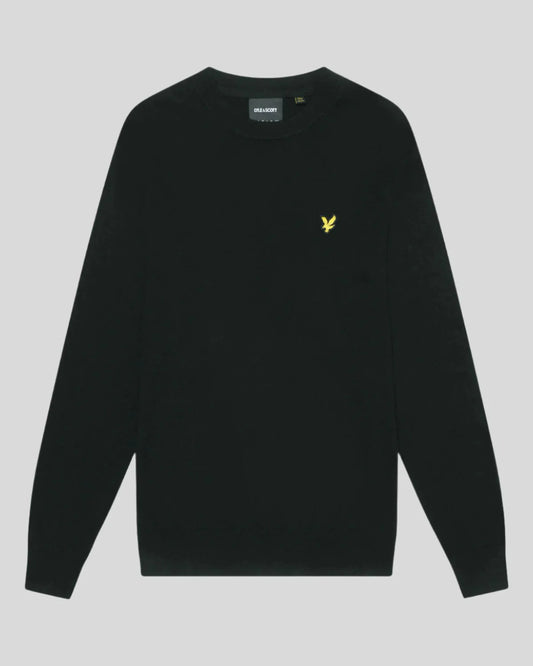Lyle & Scott Cotton Merino Crew Neck Jumper – Black