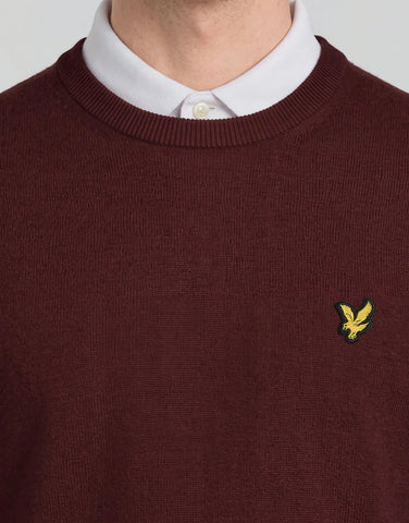 Lyle & Scott Knitted Crew Neck Jumper – Claret Jug