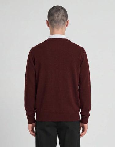 Lyle & Scott Knitted Crew Neck Jumper – Claret Jug