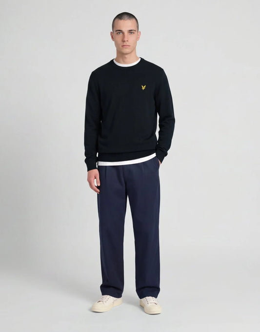 Lyle & Scott Knitted Crew Neck Jumper – Dark Navy