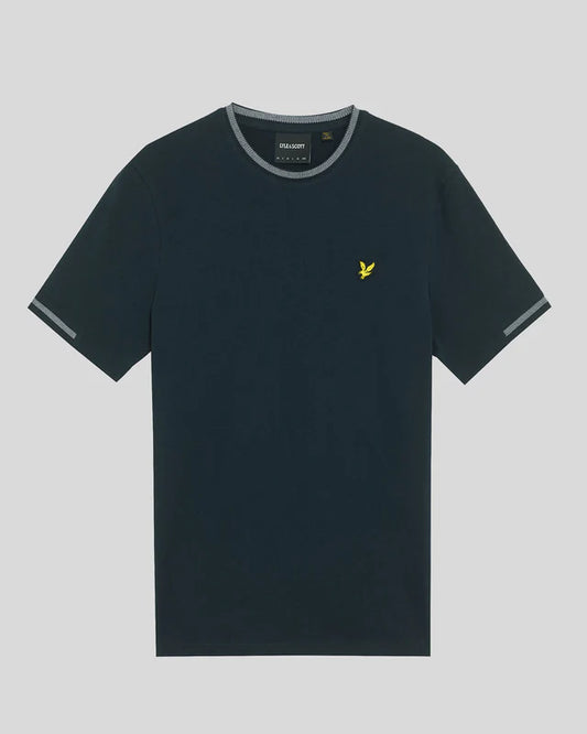 Lyle & Scott Birdseye Half Tipped T-Shirt – Dark Navy
