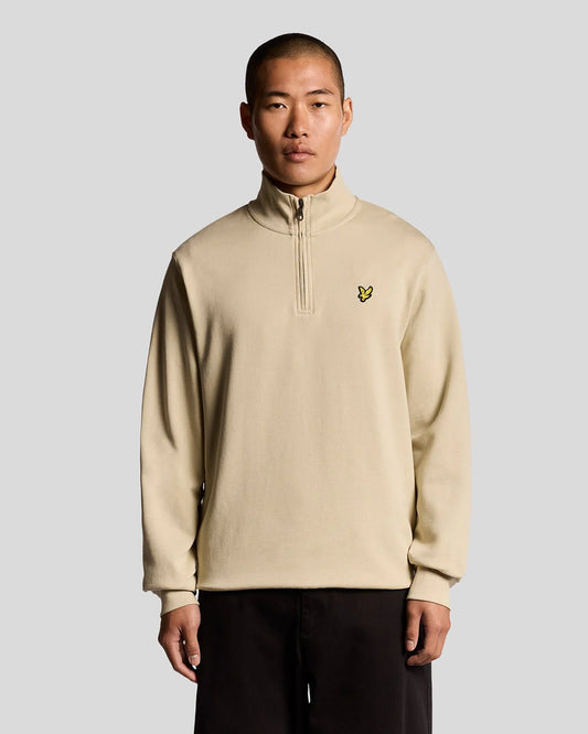 Lyle & Scott Loopback Quarter Zip Sweatshirt – Grey Taupe