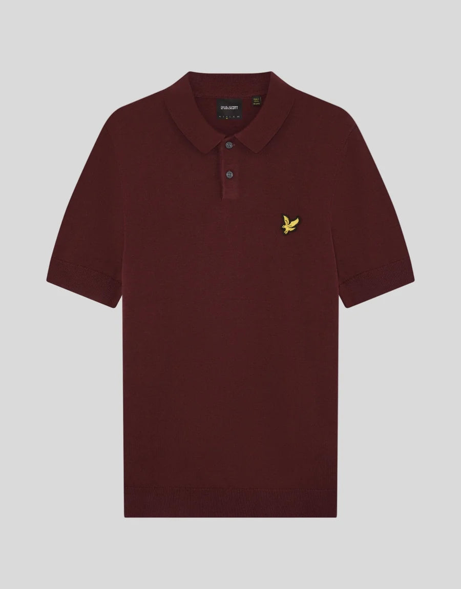 Lyle & Scott Archive Knitted Polo – Claret Jug