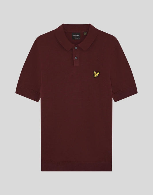 Lyle & Scott Archive Knitted Polo – Claret Jug