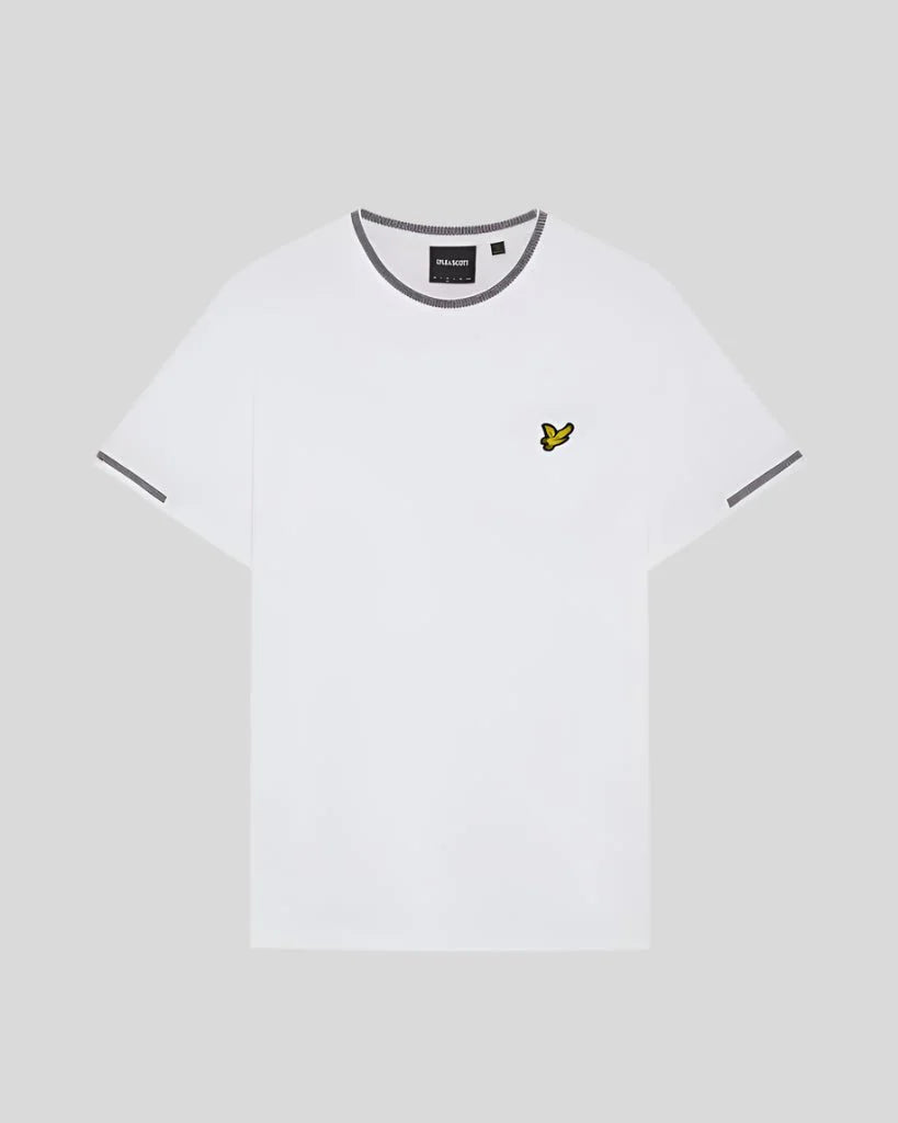 Lyle & Scott Birdseye Half Tipped T-Shirt – White