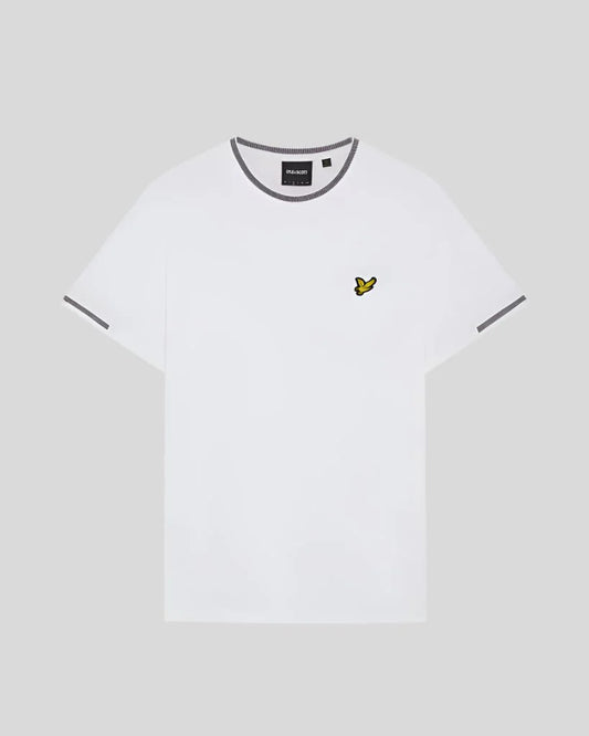 Lyle & Scott Birdseye Half Tipped T-Shirt – White