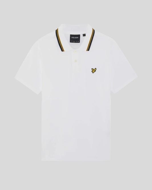 Lyle & Scott Tipped Track Polo – White