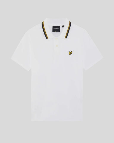 Lyle & Scott Tipped Track Polo – White