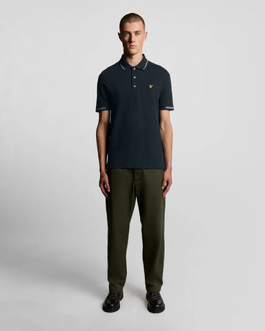 Lyle & Scott Birdseye Half Tipped Polo Shirt – Dark Navy