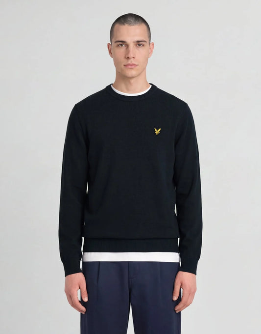 Lyle & Scott Knitted Crew Neck Jumper – Dark Navy