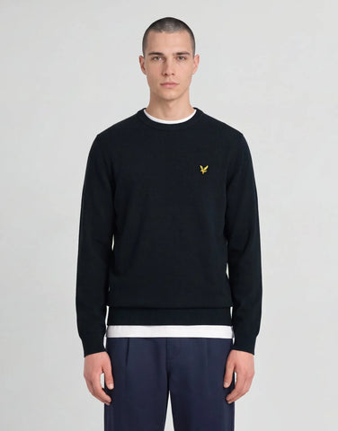 Lyle & Scott Knitted Crew Neck Jumper – Dark Navy