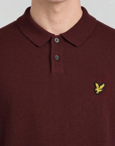 Lyle & Scott Archive Knitted Polo – Claret Jug
