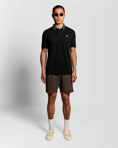 Lyle & Scott Tartan Collar Polo – Black