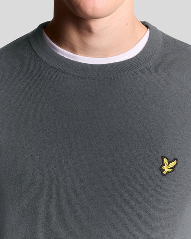 Lyle & Scott Cotton Merino Crew Neck Jumper – Shadow