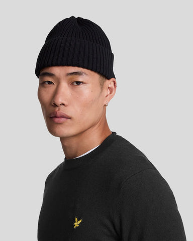 Lyle & Scott Cotton Merino Crew Neck Jumper – Black