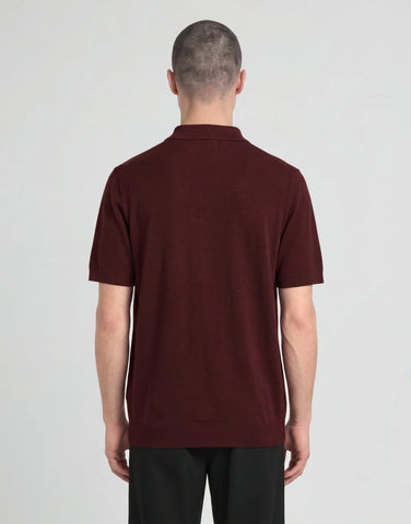 Lyle & Scott Archive Knitted Polo – Claret Jug