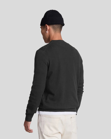 Lyle & Scott Cotton Merino Crew Neck Jumper – Black