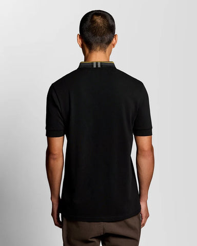 Lyle & Scott Tartan Collar Polo – Black