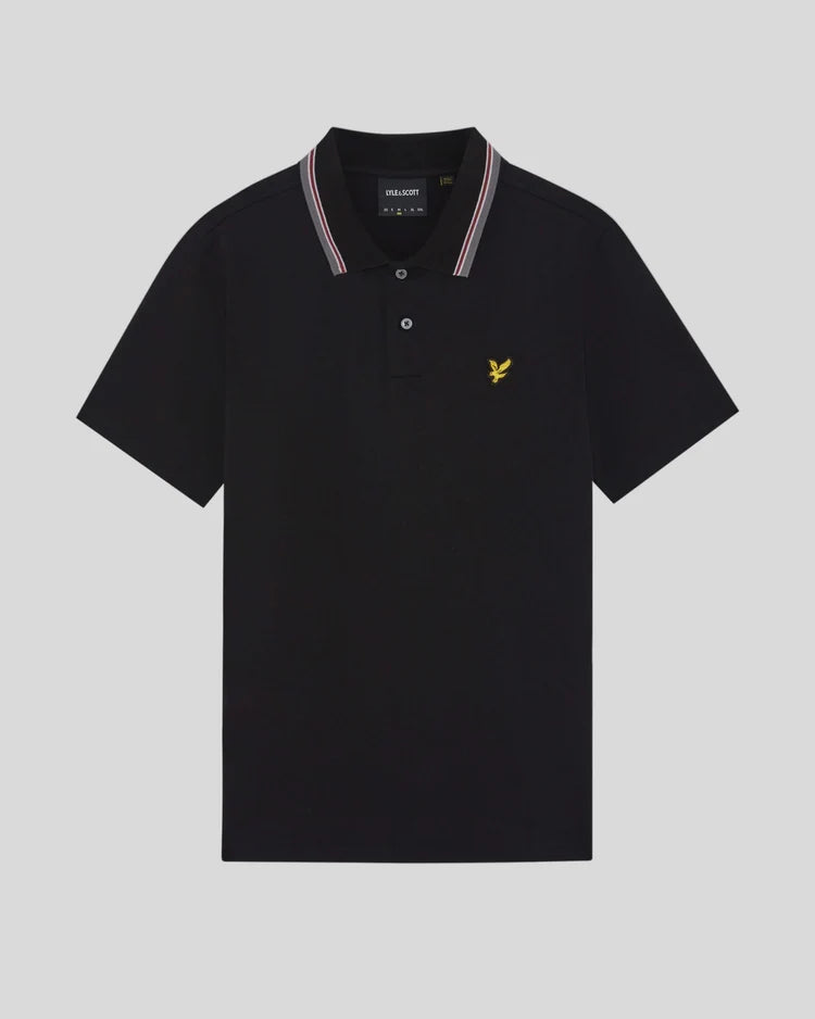 Lyle & Scott Tipped Track Polo – Black
