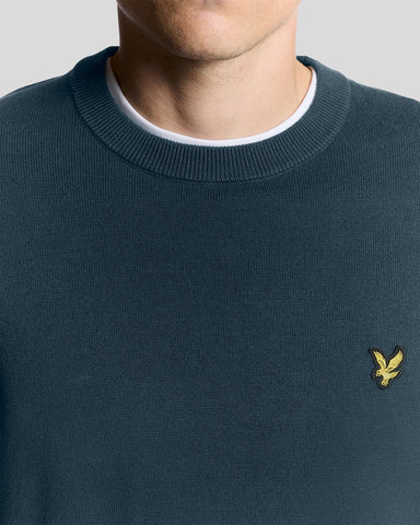 Lyle & Scott Cotton Crew Neck Jumper – Rich Teal