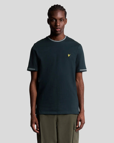 Lyle & Scott Birdseye Half Tipped T-Shirt – Dark Navy