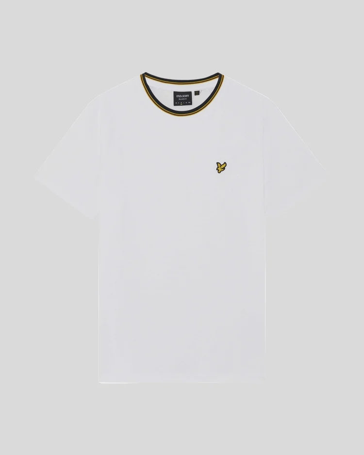Lyle & Scott Tipped Track T-Shirt – White