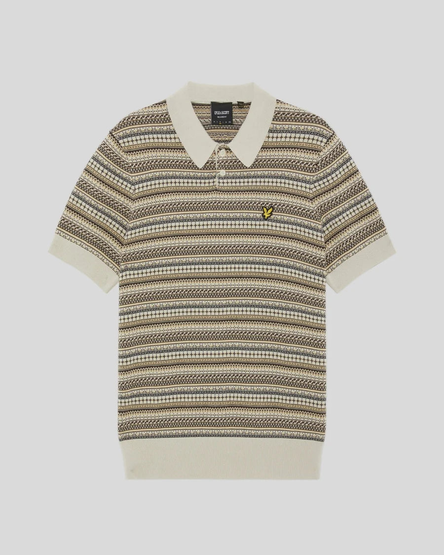 Lyle & Scott Fair Isle Knitted Polo – Cove