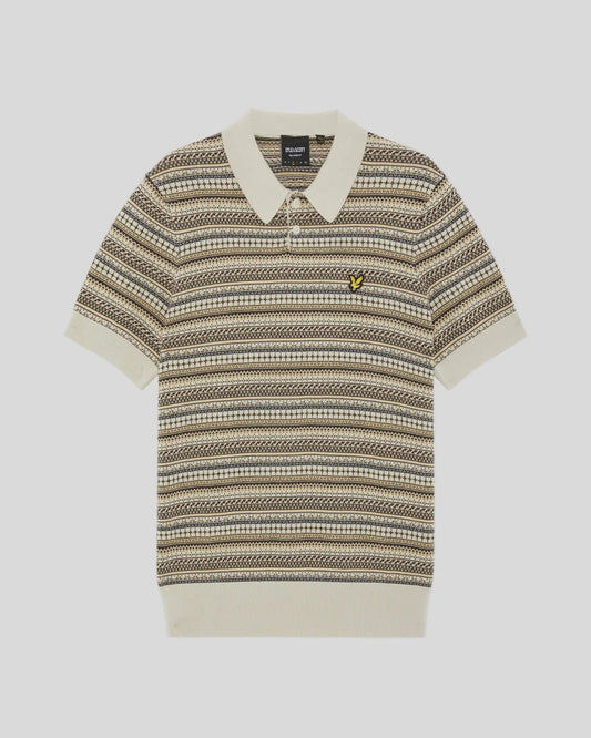 Lyle & Scott Fair Isle Knitted Polo – Cove