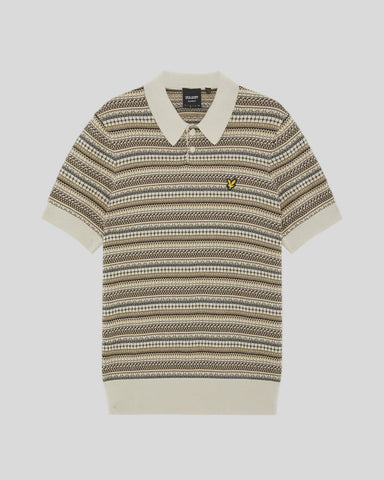 Lyle & Scott Fair Isle Knitted Polo – Cove