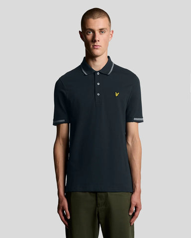 Lyle & Scott Birdseye Half Tipped Polo Shirt – Dark Navy